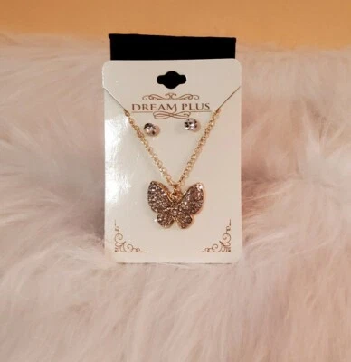  JUEGO DE 2 PIEZAS COLLAR CON MARIPOSA DORADO Foto 1 de 4
