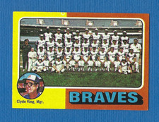 ATLANTA BRAVES 1975 TOPPS MINI TEAM CHECKLIST CARD #589 - NRMT