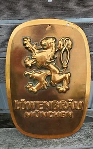 Letrero de cerveza Lowenbrau Munich vintage - Imagen 1 de 3