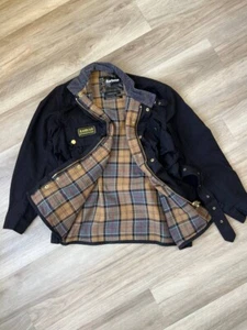 Men's Barbour International Jacket Wax Belted Black England Classic Size 42 - Picture 1 of 15