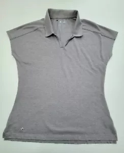 Adidas Golf Women's Sleeveless Collared Gray Striped Activewear Top Medium - Picture 1 of 8