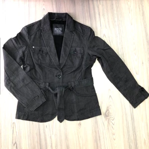 ESPRIT Damen Flanell Baumwoll Cargo Blazer Jacke mit Bindegürtel Anthrazit Gr.40 - Bild 1 von 6