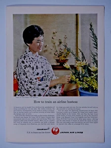 Japan Air Lines Vintage 1960 Cómo entrenar a anfitriona anuncio impreso original 8,5 x 11" - Imagen 1 de 2