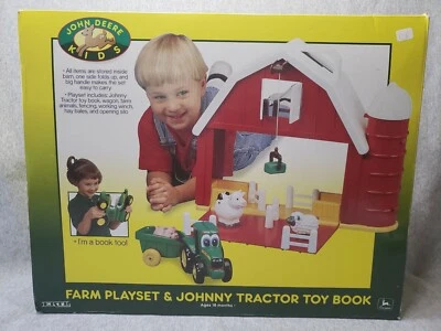 1998 年 ERTL 约翰迪尔农场玩具套装约翰尼拖拉机玩具书复古 — 第 1/4 张图片