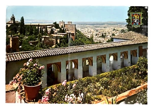 Postcard View of Granada Spain with The Alhambra • Posted  - Picture 1 of 2
