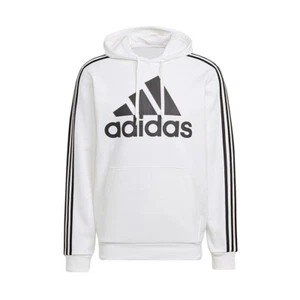 Felpa con cappuccio uomo Adidas Essentials pile 3 righe logo HL2238 taglia L - Foto 1 di 9