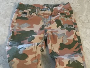 Jordache Jegging XS (4-5) Pink, Green & Silver Glitter Camouflage Camo - Picture 1 of 10