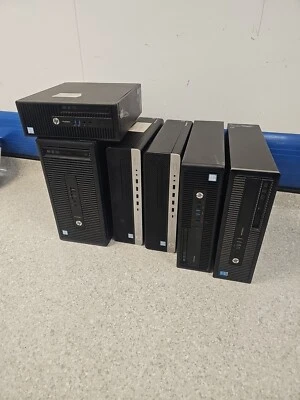 Job Lot 6 x Mixed  HP Desktops- Core i5-7th Gen/i5-6th Gen/i5-4th Gen- Works Ok - Image 1 of 4