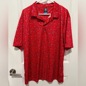 Pro Tour Patterned Polo - Red Design - Size 2XL - Picture 1 of 5