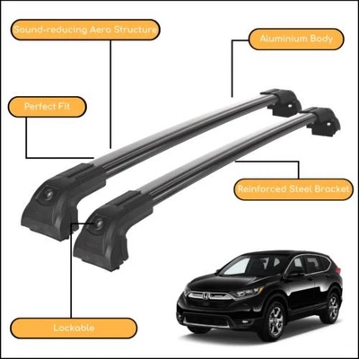 Barras transversales de techo fuertes y duraderas para Honda CR-V 2018 - color negro Foto 1 de 4