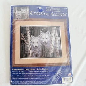 Dimensions Kit Punto Croce Accenti Creativi Contati Lupi Bianchi 7976 NUOVO - Foto 1 di 6
