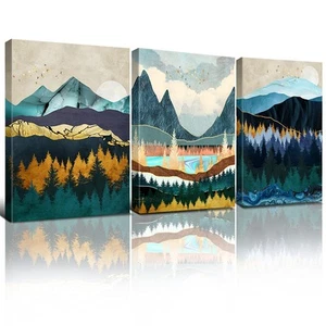 Boho Mountain Wall Art Abstract Nature Pictures Wall Decor for Living Room Wa... - Picture 1 of 9
