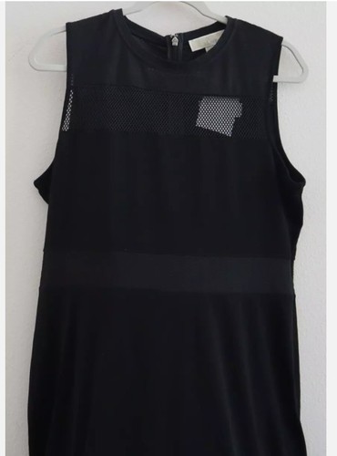 MICHAEL Michael Kors Abito da donna svasato con orlo a rete (XS Nero)