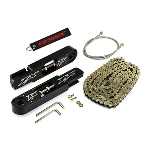 Fits 00-11 ZX12 ZX14 Ninja Swing Arm Extenders 36" Brake Hose Gold 530 Chain - Picture 1 of 5
