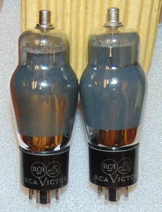 RARE NOS MATCH PAIR 6F8G RCA VICTOR AUDIO TUBES VT-99 WITH ADAPTER VT-231 6SN7GT - Picture 1 of 3