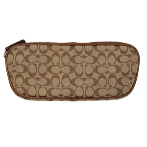 Vintage Coach Signature Monogram Logo Braun Brille Kosmetik Softcase Reißverschluss - Bild 1 von 10