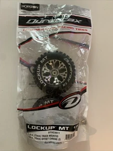 Duratrax Lockup MT C2 Pre-Assembled Chrome Wheel/Black Tire FT/RR DTXC3511 NEW - Picture 1 of 4