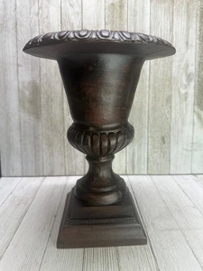 Vintage Harz dekorative Vase Pflanzgefäß mit Fuß Gartendekor 10" hoch 7" Durchmesser - Bild 1 von 8