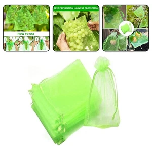 Secure Fruit Protection with Drawstring Mesh Bags 100pcs 4x6 inch Green - Picture 1 of 12