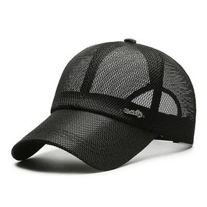 Herren Damen Truckermütze Netzrücken einfach solide Druckknopflasche Baseballkappe leeres Schirmmütze - Bild 1 von 18
