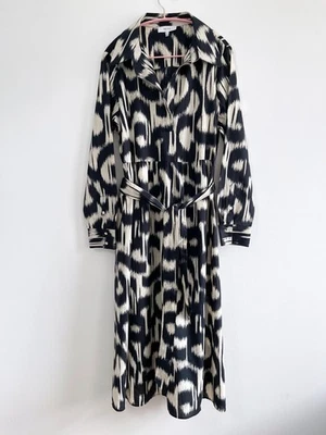 Reiss RP£225 14 16 Cleo Cotton Midi Maxi Dress Black Cream Party Work Maternity - Image 1 of 4
