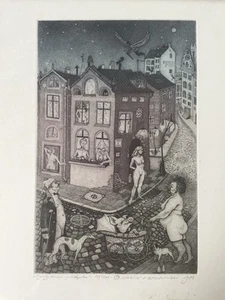Marian Pawel Bocianowski Radierung / Etching 1983 - Polen / Poland limitiert - Bild 1 von 3