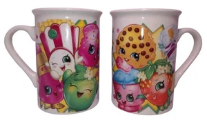 Porzellan Shopkins Tassen 2er Set (2016) 10 Unzen passendes Paar Donut Cookie Apfel - Bild 1 von 12