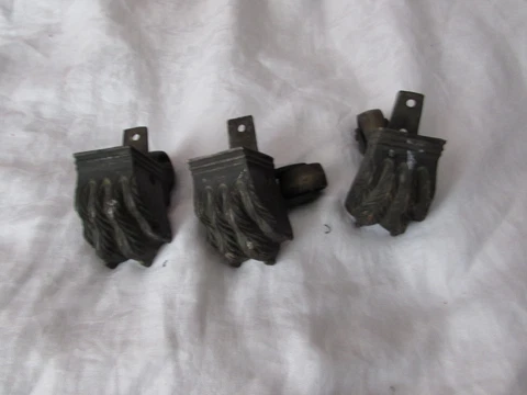 Lot 3 antique claw FURNITURE FEET w/casters cast iron AAL 1079-111722 Cover