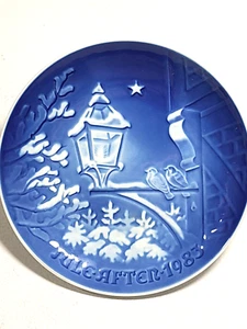 1983 Bing & Grondahl Copenhagen Porcelain Christmas Plate "Jule Aften" Birds - Picture 1 of 5