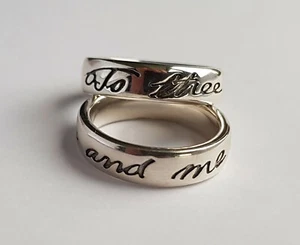 Ola Gorie Silver Robert Burns Ring To thee and me Boxed Matt Finish - Picture 1 of 18