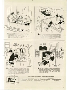 1946 Statler Hotels cartoon comic funny art by Tony Barlow Vintage Print Ad 2 - Picture 1 of 1
