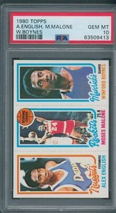 1980/81 Topps Alex English, Moses Malone, Winford Boynes PSA GEM MINT 10 *9413