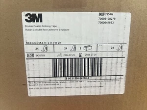 3M Double Coated Splicing Tape 9576, 2 in x 60 yd, 4 mil - 24 roll WHOLE CASE - Picture 1 of 3