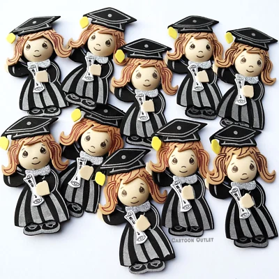 10 pc GRADUATION FOAM DECORATION CENTERPIECE Girl RECUERDOS CAP & GOWN 2025 - Image 1 of 4