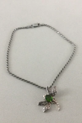 Tobillera de libélula 925 con piedras preciosas para mujer/niña cadena delicada de plata de ley 925 Foto 1 de 4