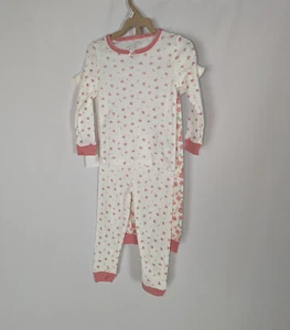NWT Chickpea Pajamas 24 Months Baby Girl White Floral 2 Sets Matching Sleepwear - Picture 1 of 5