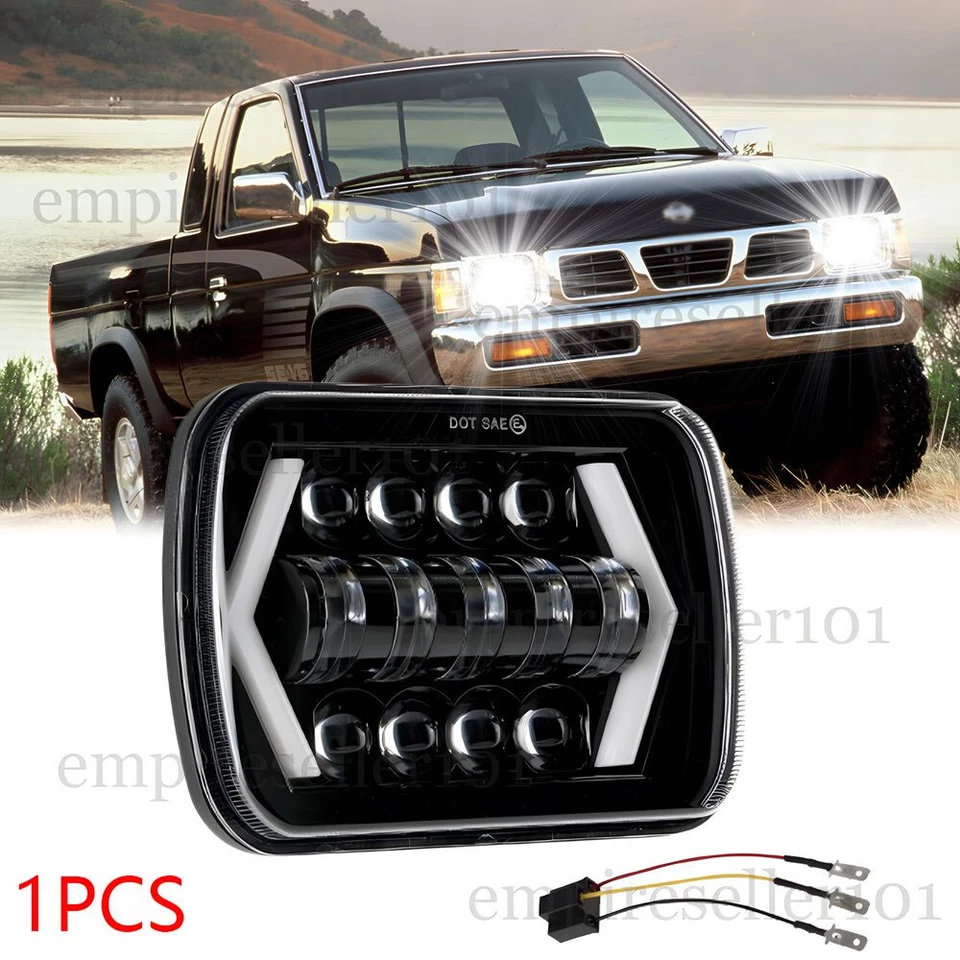Faro LED 7x6" 5X7" haz alto-bajo DRL para camioneta Nissan carrocería dura 240SX D21 NX Foto 1 de 4