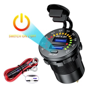 12V-24V Auto USB Steckdose Ladegerät Buchse Für KFZ Einbau Zigarettenanzünder DE - Zdjęcie 1 z 19