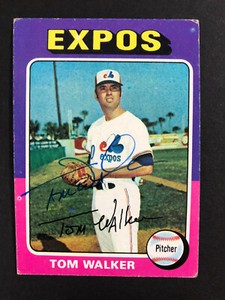 Tom Walker Expos Signed 1975 Topps Baseball Card #627 Auto Autograph