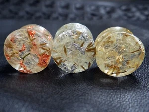 Par de tapones para oídos y túneles oro rosa plata diente de león 00 g - Imagen 1 de 12