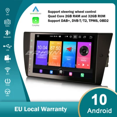 9" CarPlay DVB-T2 Android 10.0 Autoradio BMW 3 Series E90 E91 E92 Coupe E93 DAB+ - Immagine 1 di 4