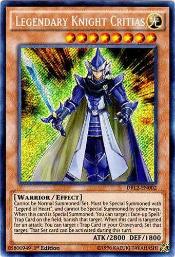 LEGENDARY KNIGHT CRITAS (DRL2-EN002) - YuGiOh Secret Rare 1st Ed. Monster - Image 1 of 1