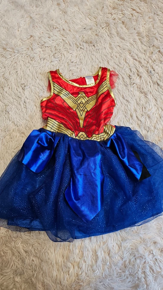 Vestido Princesa Disney WW84 Wonder MUJER Niñas Rojo/Azul Poliéster Sin Mangas Talla S Foto 1 de 4