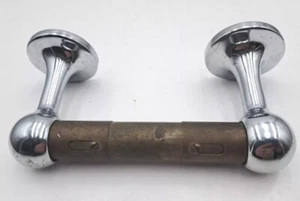 Antique / Vintage Toilet Paper Holder Nickel Plated Victorian Art Deco Holder - Picture 1 of 18