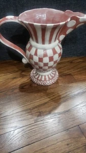 Vintage Rare Mackenzie-Childs Hand Painted Wittika Peanuts Large Water Pitcher - Picture 1 of 8