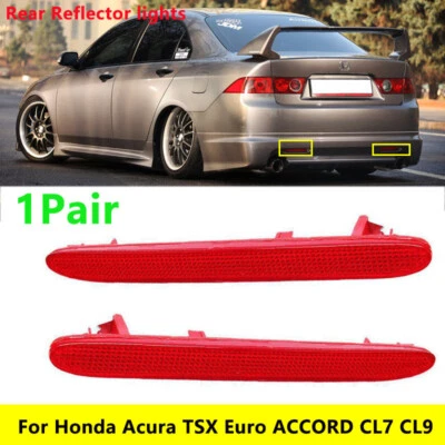 2 件后保险杠反射灯适用于本田讴歌 TSX Euro ACCORD CL7 CL9 2004-2008 — 第 1/4 张图片