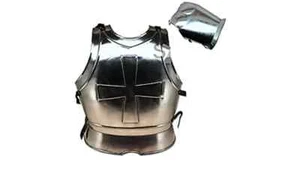 Knights Templar Crusaders Armor Pointmans Cuirass - Front & Back Armor Cross - Imagen 1 de 3