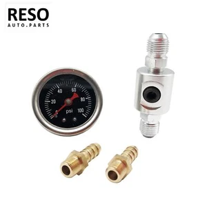 0-100psi Liquid Filled 1/8 NPT Fuel Pressure Regulator Gauge W/Adaptor Adapter - Picture 1 of 12