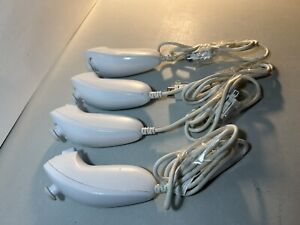 Official OEM Nintendo Wii & U Nunchuck Nunchuk Controller White Lot Of 4
