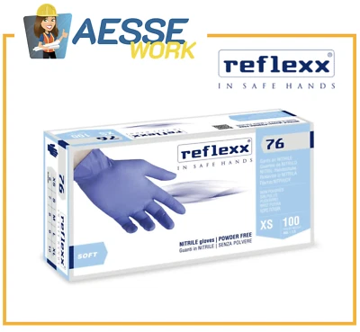 Guanti In Nitrile Reflexx 76 Blu 100 Pezzi | Pulizie Cosmesi Medicale Dentale